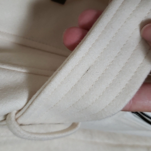 Guess wool blend long line midi length coat white off white women's size medium - Picture 13 of 16